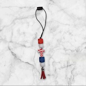 American Flag Car CHARM with Tassel